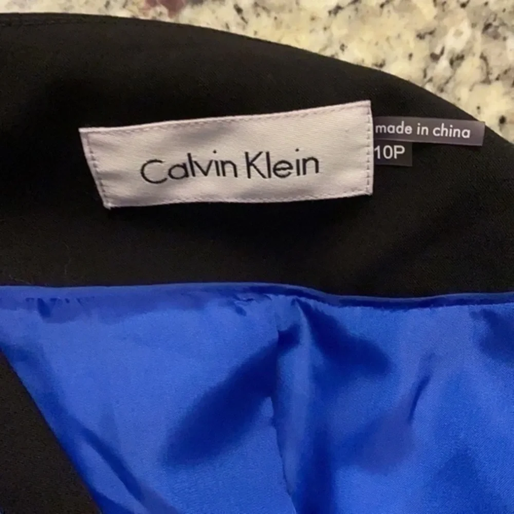 Calvin Klein cobalt blue black trim zipper jacket